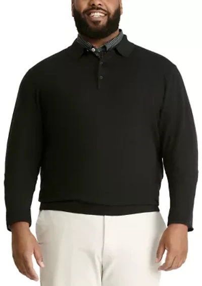 Big & Tall Long Sleeve Polo Shirt