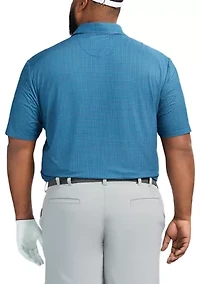 Big & Tall Short Sleeve Swingflex Micro Check Polo Shirt