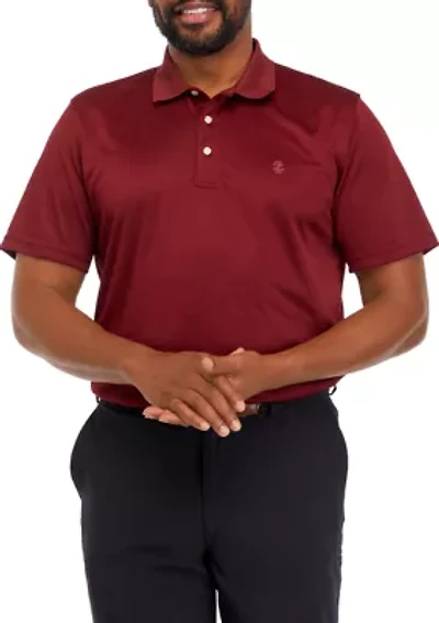 Big & Tall Short Sleeve Pro Tech Solid Grid Polo Shirt