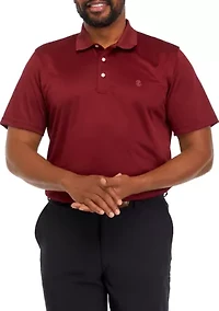 Big & Tall Short Sleeve Pro Tech Solid Grid Polo Shirt