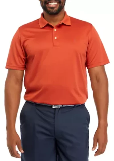 Big & Tall Short Sleeve Pro Tech Solid Grid Polo Shirt