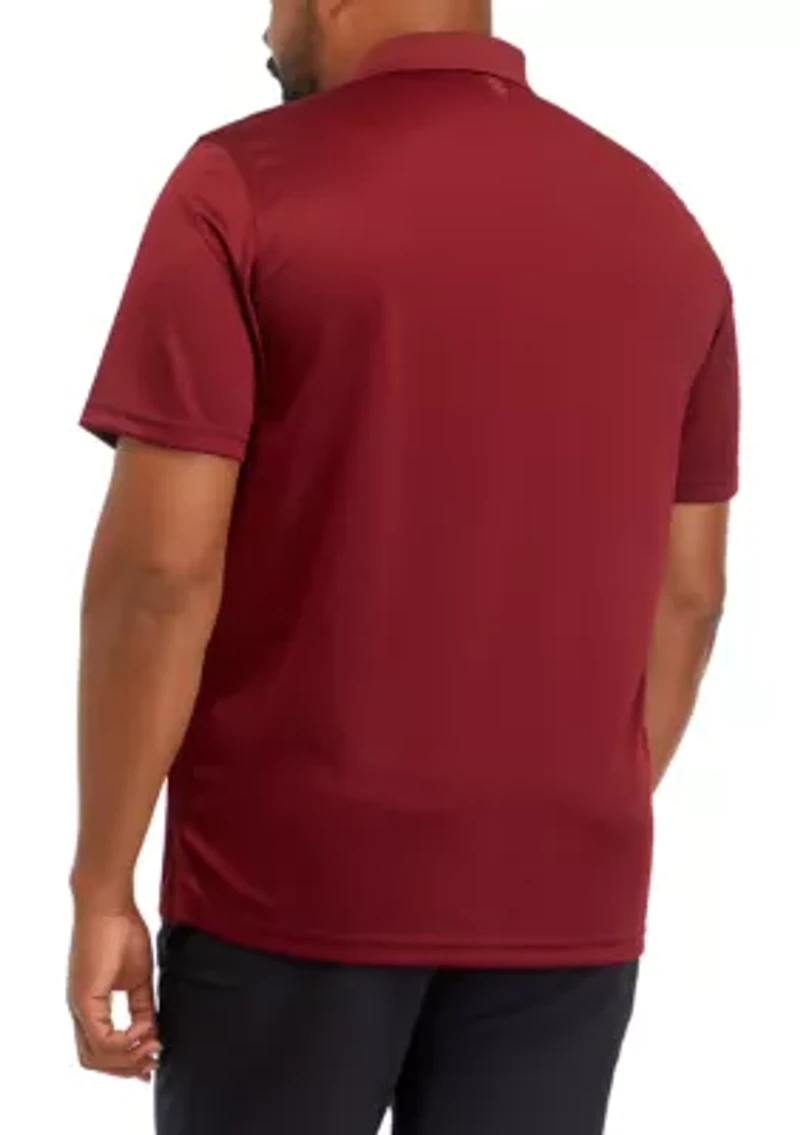 Big & Tall Short Sleeve Pro Tech Solid Grid Polo Shirt