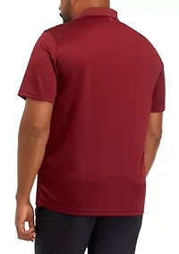 Big & Tall Short Sleeve Pro Tech Solid Grid Polo Shirt