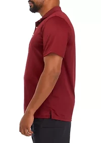 Big & Tall Short Sleeve Pro Tech Solid Grid Polo Shirt