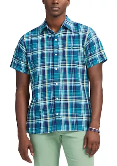 Short Sleeve Luxury Linen Woven Button Down Shirt