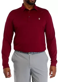 Big & Tall Long Sleeve Solid Birdseye Polo Shirt
