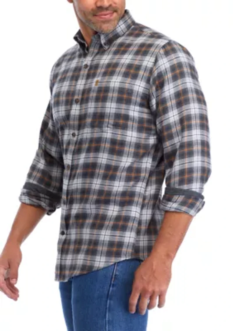Plaid Printed Button Down Flannel Shirt