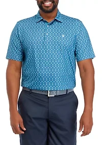 Big & Tall Short Sleeve Swingflex Flamingo Mingle Print Polo Shirt