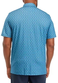 Big & Tall Short Sleeve Swingflex Flamingo Mingle Print Polo Shirt