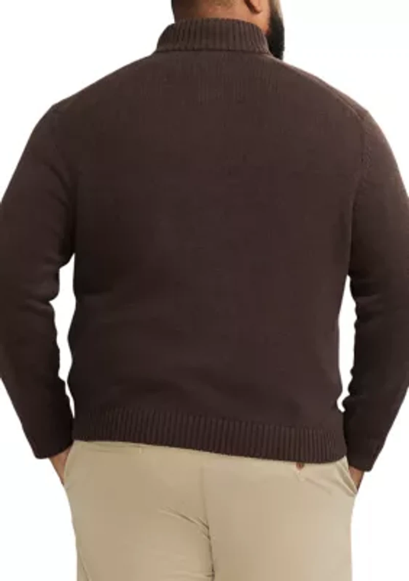 Big & Tall Classics Button Mock Sweater