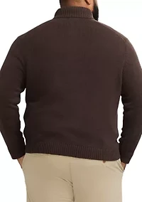 Big & Tall Classics Button Mock Sweater