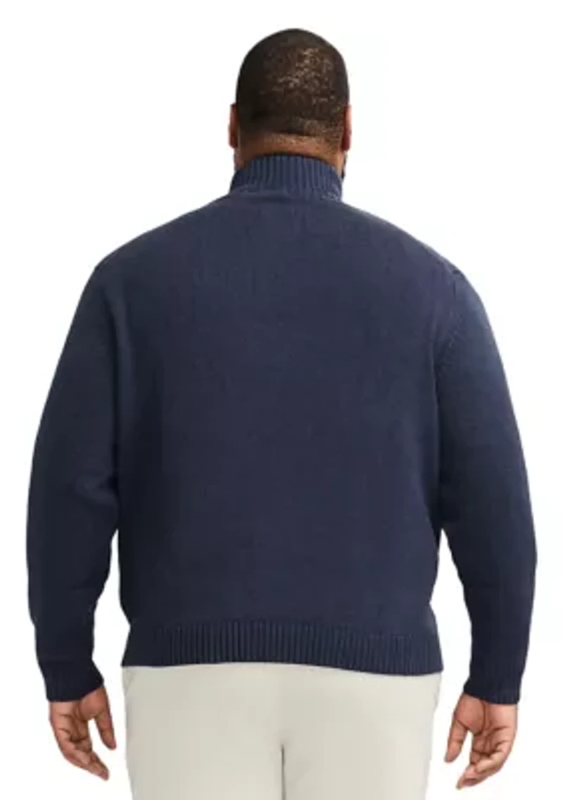 Big & Tall Classics Button Mock Sweater