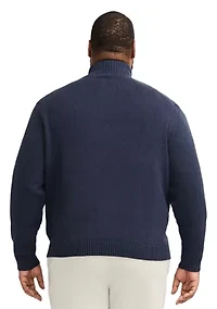 Big & Tall Classics Button Mock Sweater