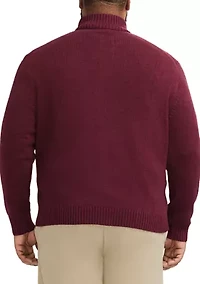 Big & Tall Classics Button Mock Sweater