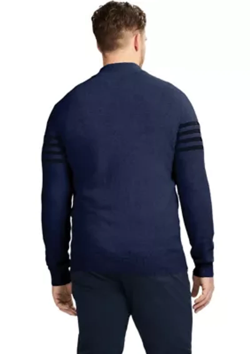 Big & Tall Classics Soft Lux Chest Stripe ¼ Zip Sweater