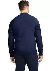 Big & Tall Classics Soft Lux Chest Stripe ¼ Zip Sweater