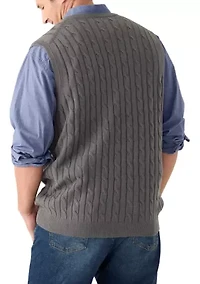 Big & Tall Premium Essentials Cable V-Neck Vest