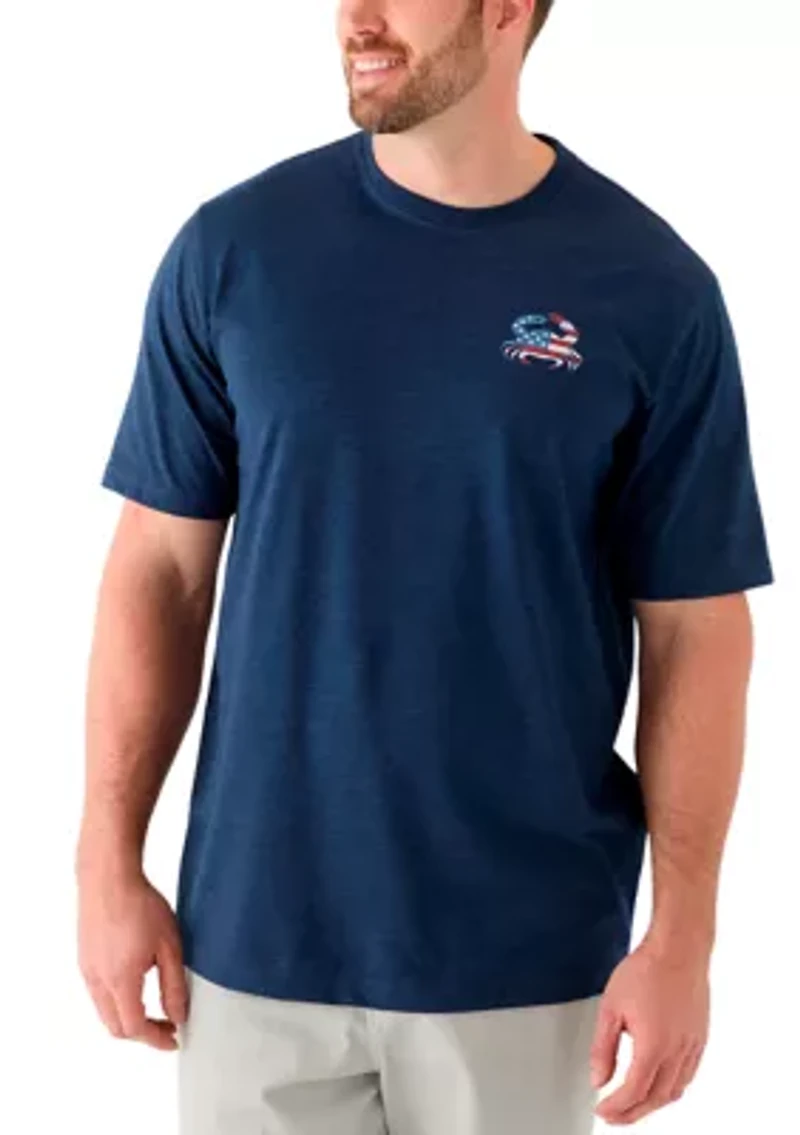 Big & Tall Short Sleeve Stars Crab Graphic T-Shirt