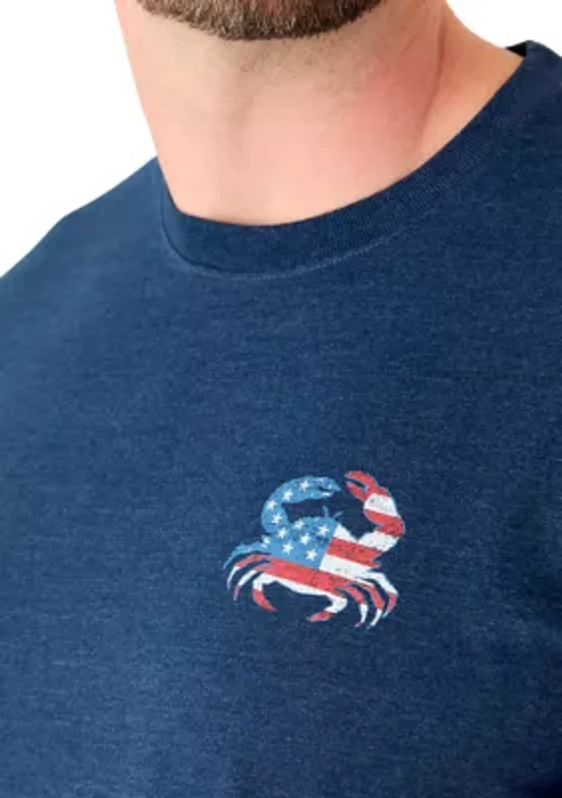 Big & Tall Short Sleeve Stars Crab Graphic T-Shirt