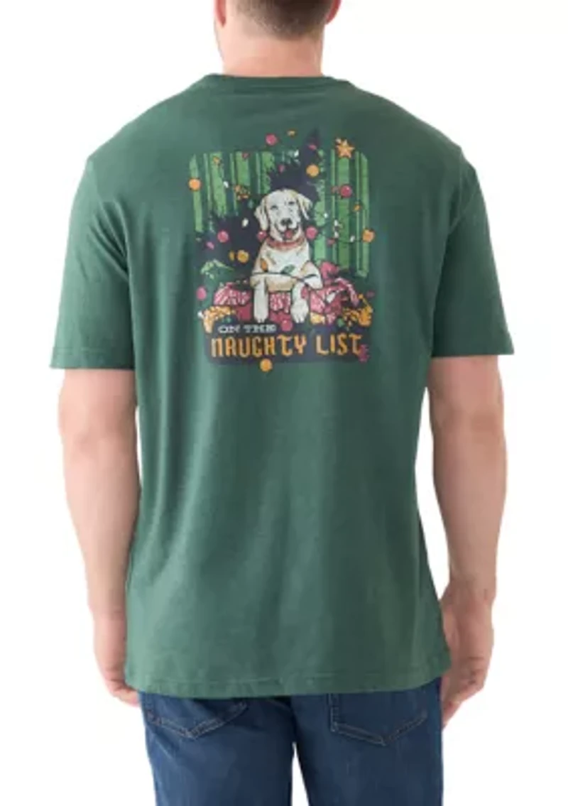 Big & Tall Short Sleeve Naughty List Dog Graphic Tee