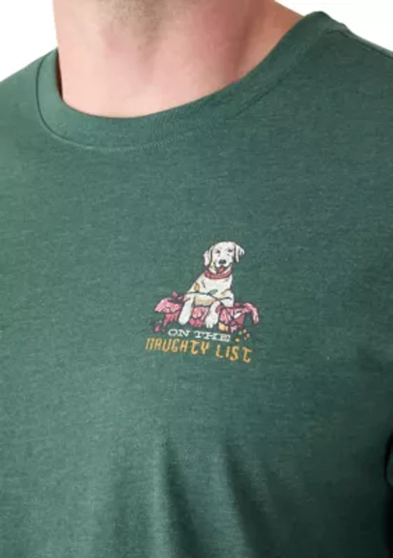 Big & Tall Short Sleeve Naughty List Dog Graphic Tee