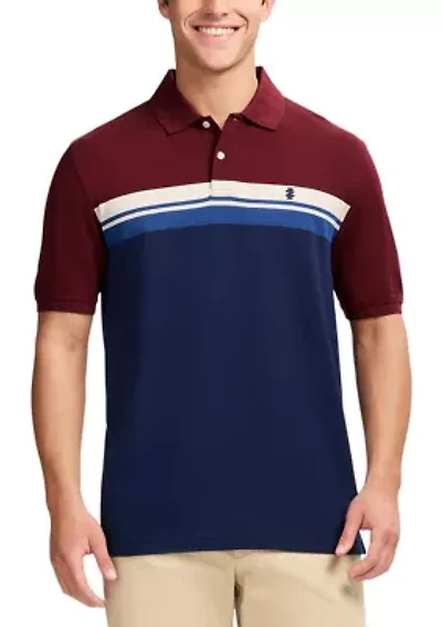 Color Block Stripe Polo Shirt