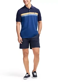 Color Block Stripe Polo Shirt