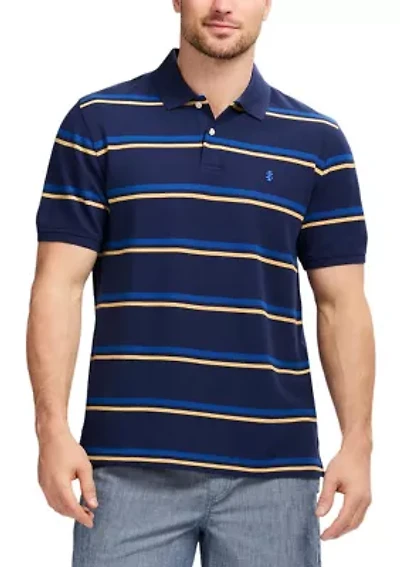 Short Sleeve Advantage Stripe Polo Shirt