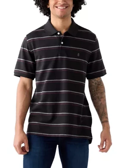 Short Sleeve Advantage Stripe Polo Shirt