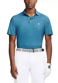 Repeat Geometric Print Polo Shirt
