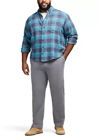 Big & Tall Stratton Flannel Long Sleeve Button Down Shirt