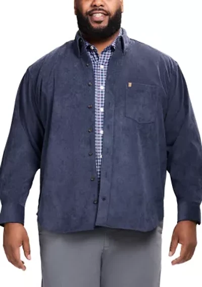 Big & Tall Long Sleeve Corduroy Button Down Shirt