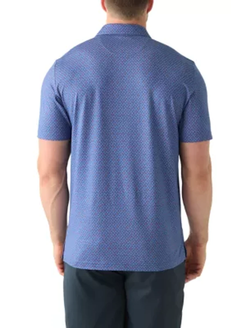 Big & Tall Short Sleeve Swingflex Crab Print Polo Shirt