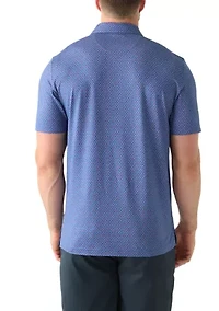 Big & Tall Short Sleeve Swingflex Crab Print Polo Shirt