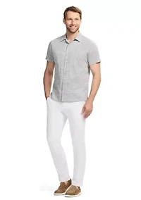 Short Sleeve Woven Saltwater Dune Texture Button Up Shirt