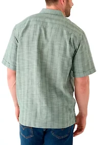 Big & Tall Short Sleeve Lux Saltwater Tonal Stripe Shirt