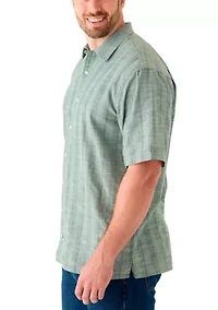 Big & Tall Short Sleeve Lux Saltwater Tonal Stripe Shirt