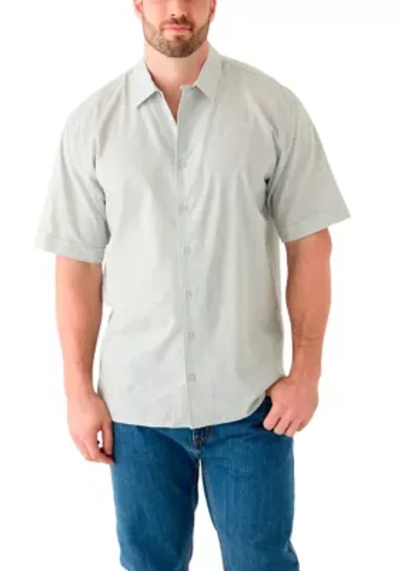 Big & Tall Short Sleeve Lux Saltwater Dunes Mini Vertical Stripe Shirt