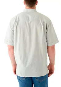 Big & Tall Short Sleeve Lux Saltwater Dunes Mini Vertical Stripe Shirt