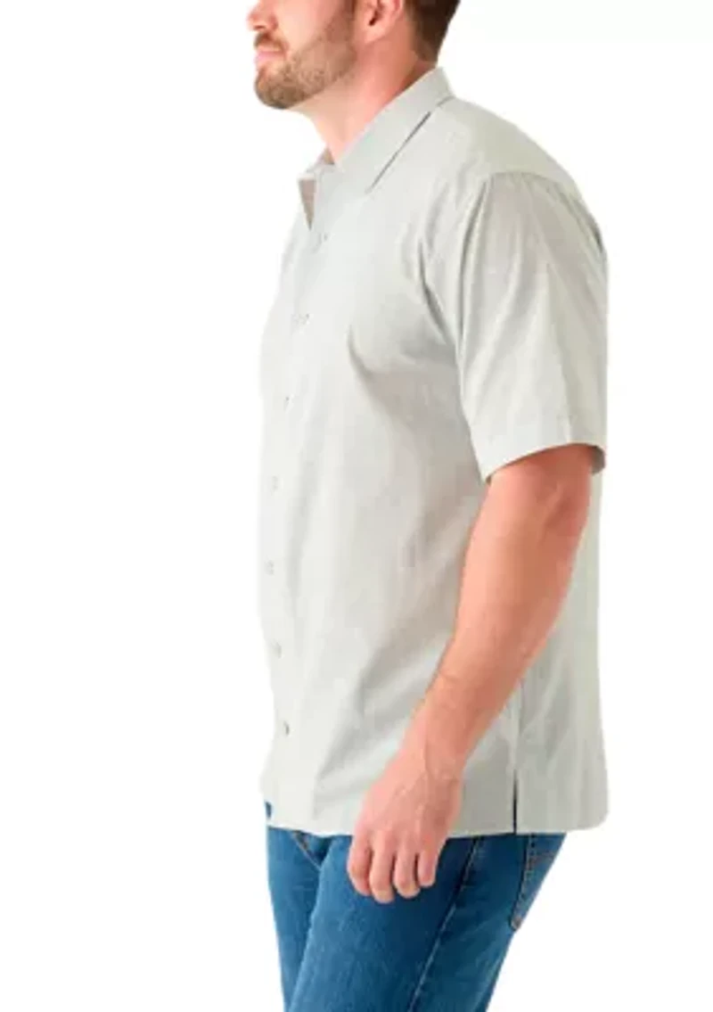 Big & Tall Short Sleeve Lux Saltwater Dunes Mini Vertical Stripe Shirt