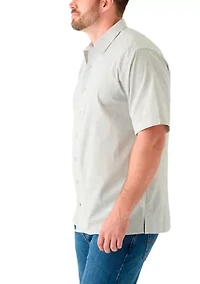 Big & Tall Short Sleeve Lux Saltwater Dunes Mini Vertical Stripe Shirt