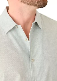 Big & Tall Short Sleeve Lux Saltwater Dunes Mini Vertical Stripe Shirt