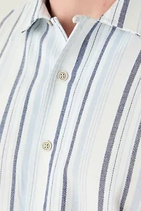 Big & Tall Short Sleeve Lux Saltwater Dunes Multi Vertical Stripe Shirt