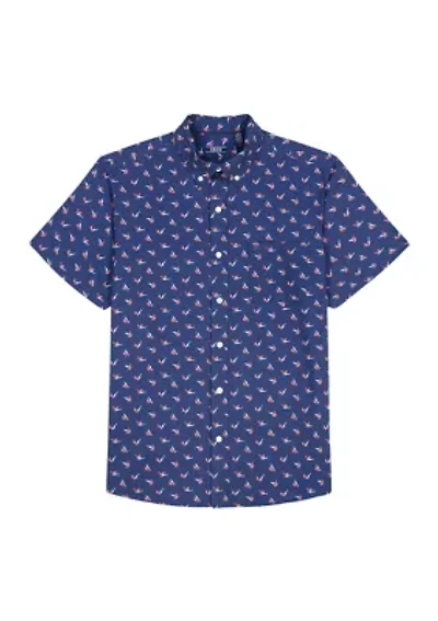 Short Sleeve Breeze Woven Shark Shirt