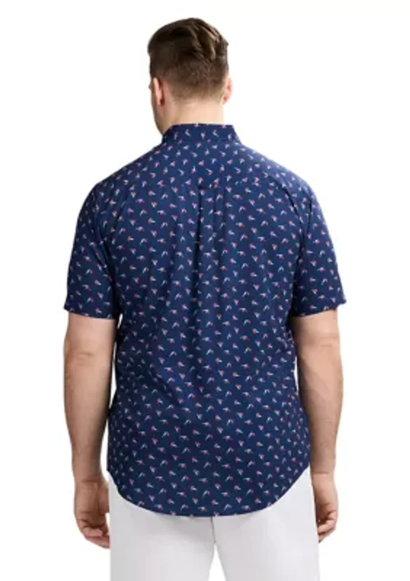 Big & Tall Short Sleeve Breeze Marlin Print Shirt