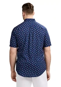 Big & Tall Short Sleeve Breeze Marlin Print Shirt