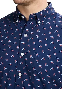 Big & Tall Short Sleeve Breeze Marlin Print Shirt