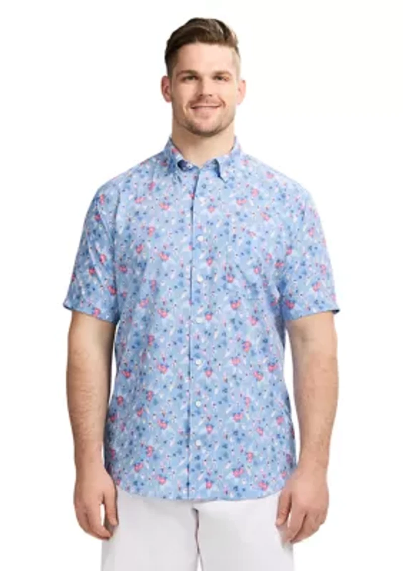 Big & Tall Short Sleeve Breeze Surfer Print Shirt