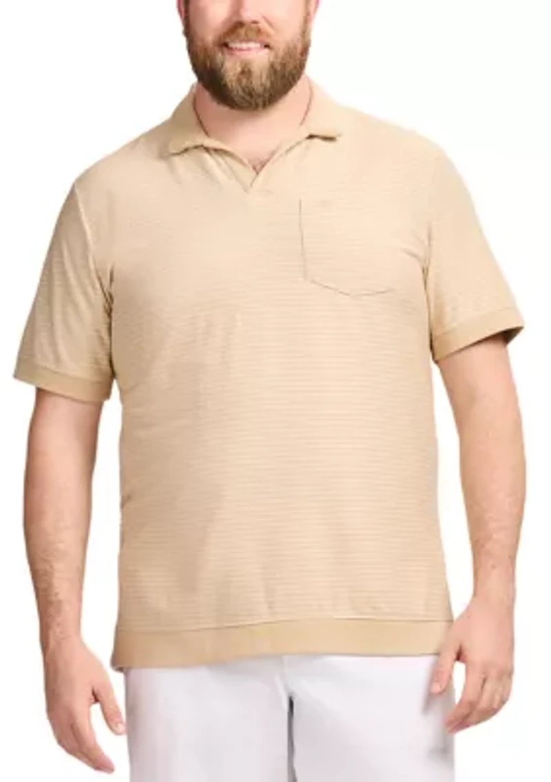 Big & Tall Short Sleeve Saltwater Dune Knit Texture Polo Shirt