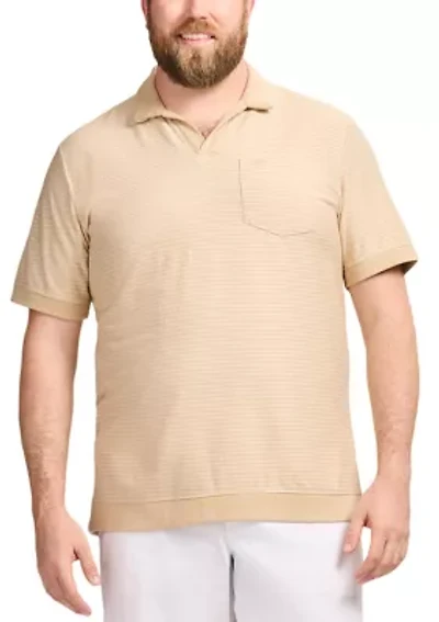 Big & Tall Short Sleeve Saltwater Dune Knit Texture Polo Shirt